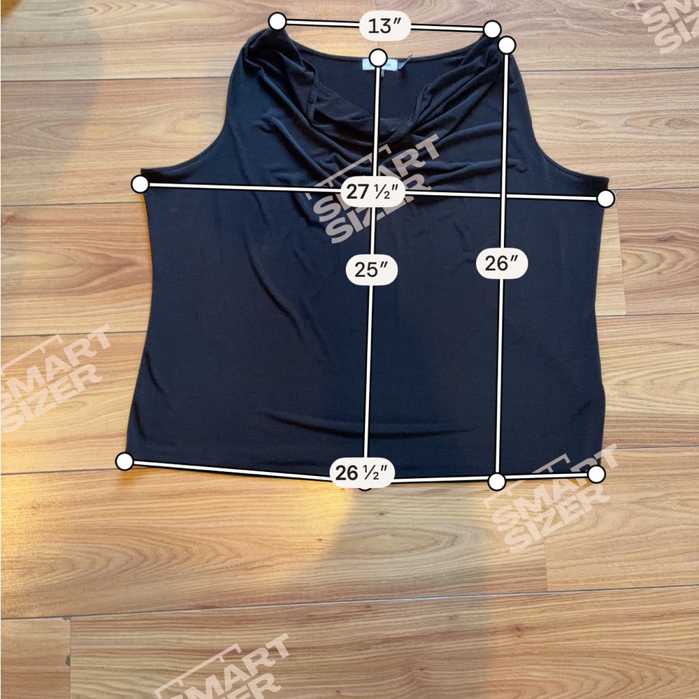 Calvin Klein Women’s Plus 3X Black Sleeveless Cowl Drape Neck Top Blouse - Picture 5 of 5